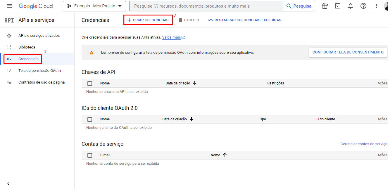 Como obter/criar uma chave API do Google Maps 4 Credenciais biblioteca APIs